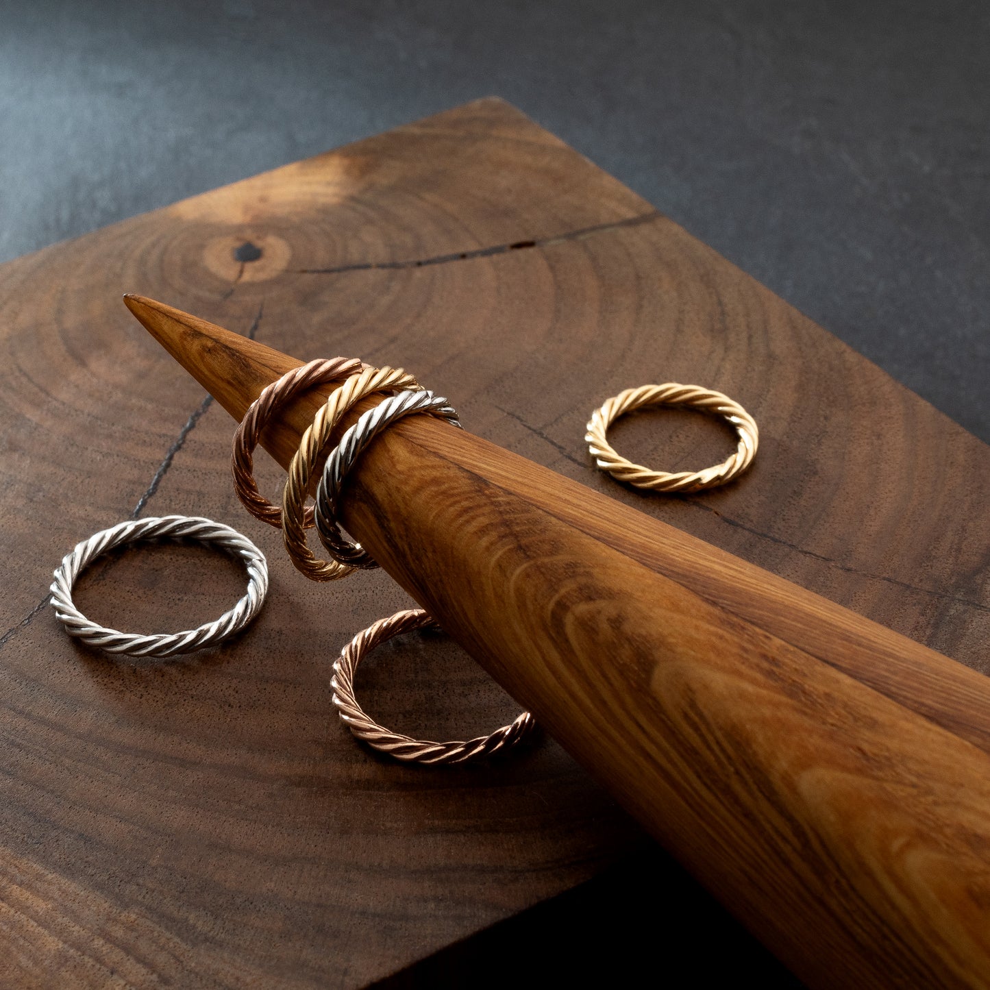 Měděný tenzorový prsten zlaté barvy - Ochranný amulet