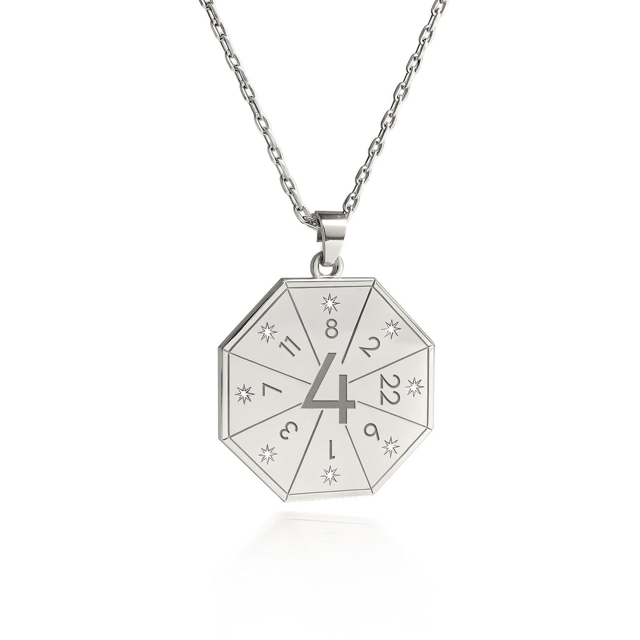 Naszyjnik z wisiorkiem Budowniczego (4) w kolorze srebrnym – Pieczęć Fundamentu