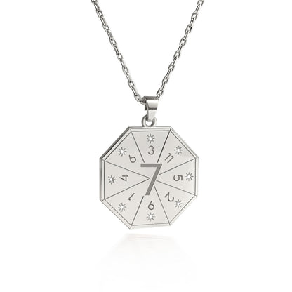 Naszyjnik z wisiorkiem Mędrca (7) w kolorze srebrnym – Pieczęć Prawdy