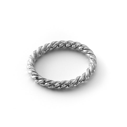 Srebrny pierścionek tensorowy pokryty platyną - Srebro 925