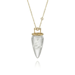 Naszyjnik z kryształem górskim 2w1 – wahadło klarowności i pracy mentalnej