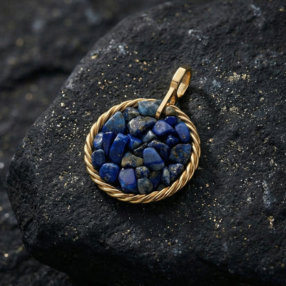 Amulet tensorowy z Lapis Lazuli – Mosiądz pozłacany