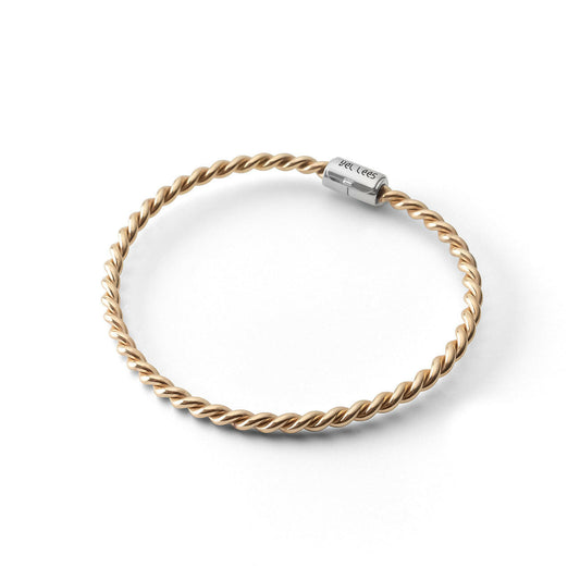 Miedziana bransoletka tensorowa w kolorze złotym ze srebrnym zapięciem - Zaginiony.