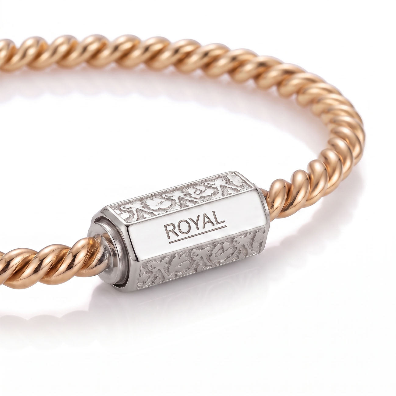 Miedziana pozłacana bransoletka tensorowa Quantum z zapięciem w kolorze srebrnym – Kubit Królewski (144 MHz)