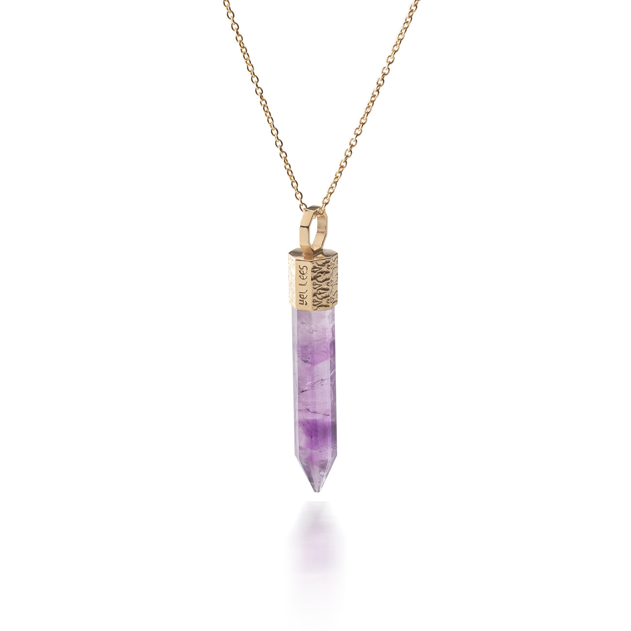 Naszyjnik z Ametystem – Srebro 925 pozłacane