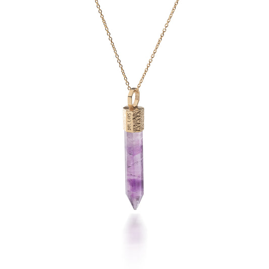 Naszyjnik z Ametystem – Srebro 925 pozłacane