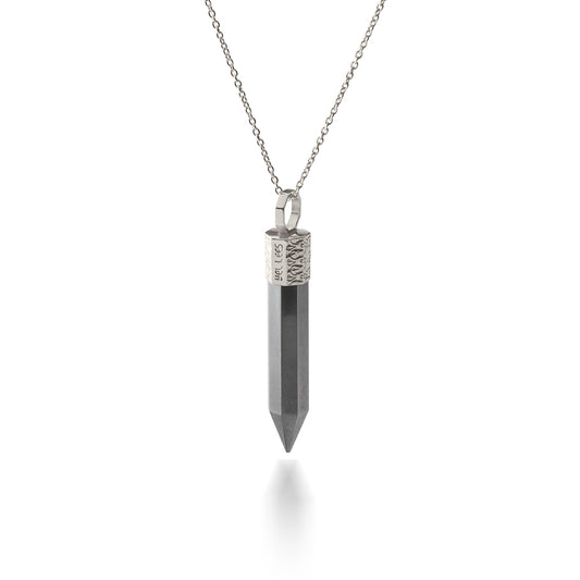 Naszyjnik z Czarnym Turmalinem – Srebro 925 pokryte platyną