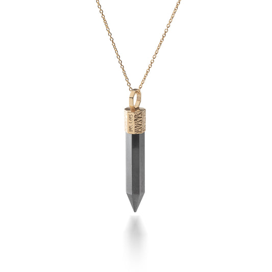 Naszyjnik z Czarnym Turmalinem – Srebro 925 pozłacane