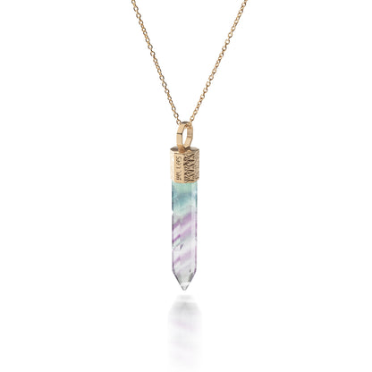 Naszyjnik z Fluorytem – Srebro 925 pozłacane