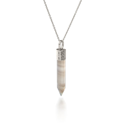 Naszyjnik z Onyksem – Srebro 925 pokryte platyną