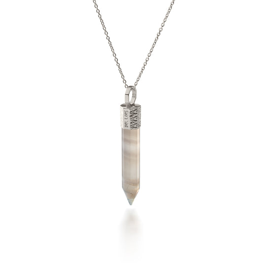 Naszyjnik z Onyksem – Srebro 925 pokryte platyną