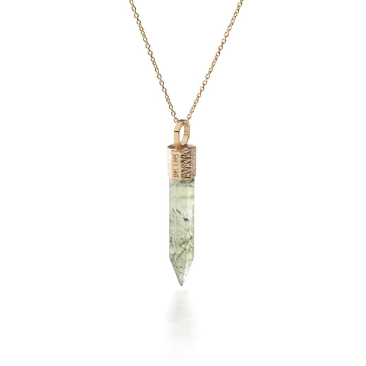 Naszyjnik z Prehnitem – Srebro 925 pozłacane