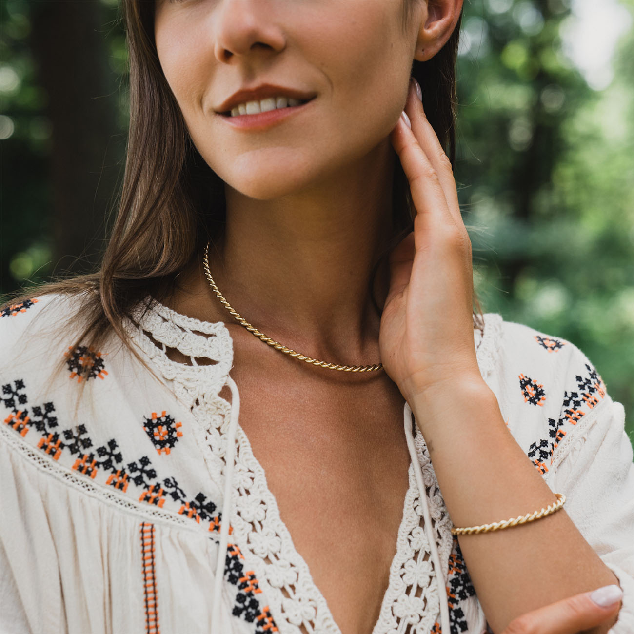 Miedziany naszyjnik tensorowy w kolorze złotym - Kubit Zaginiony (177 MHz)