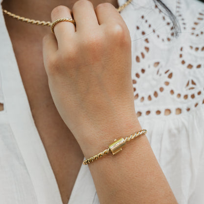 Miedziana bransoletka tensorowa w kolorze złotym - Kubit Królewski (144 MHz)