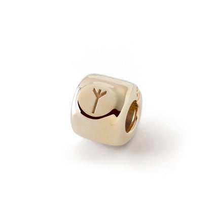 Charms z runą Algiz (ᛉ) Pozłacany – amulet ochrony i intuicji - srebro pr. 925.