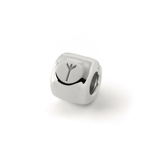 Charms z runą Perthro (ᛈ) – amulet tajemnicy i szans, brąz pokryty platyną